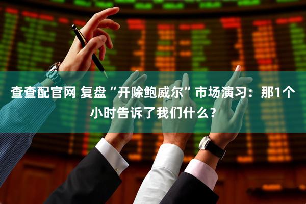 查查配官网 复盘“开除鲍威尔”市场演习：那1个小时告诉了我们什么？