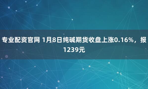 专业配资官网 1月8日纯碱期货收盘上涨0.16%，报1239元